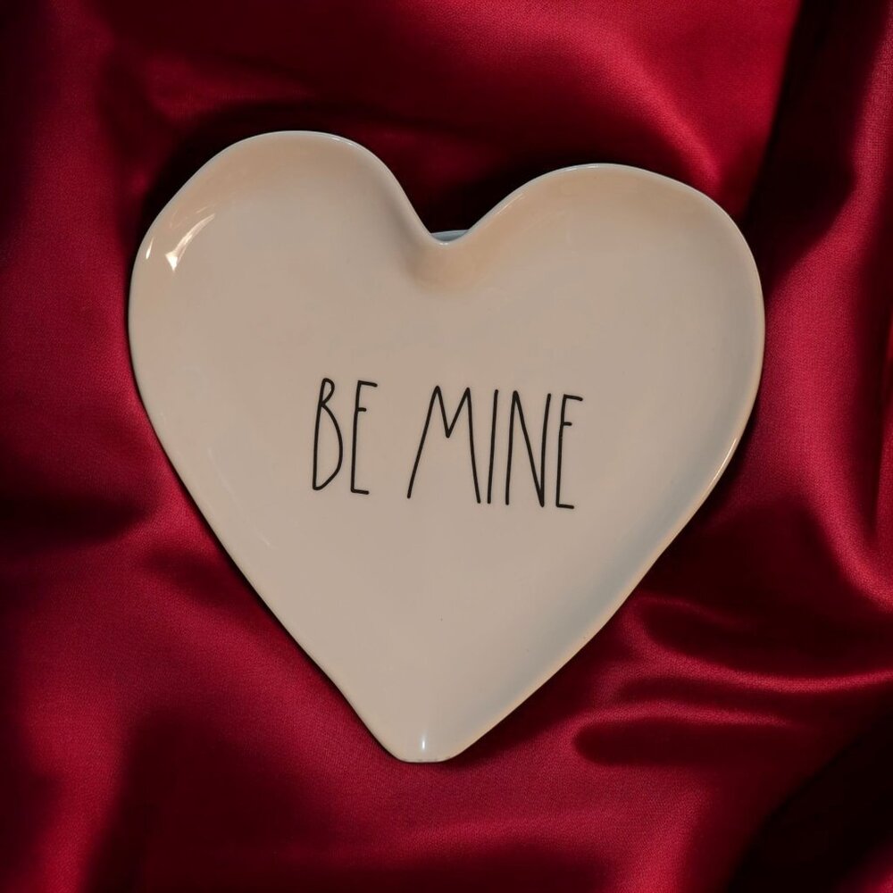 Rae Dunn Magenta Artisan Collection Heart-Shaped Plate Be Mine Valentine's Day